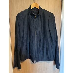 Akris Bergdorf Goodman Linen Jacket Blazer Zip up